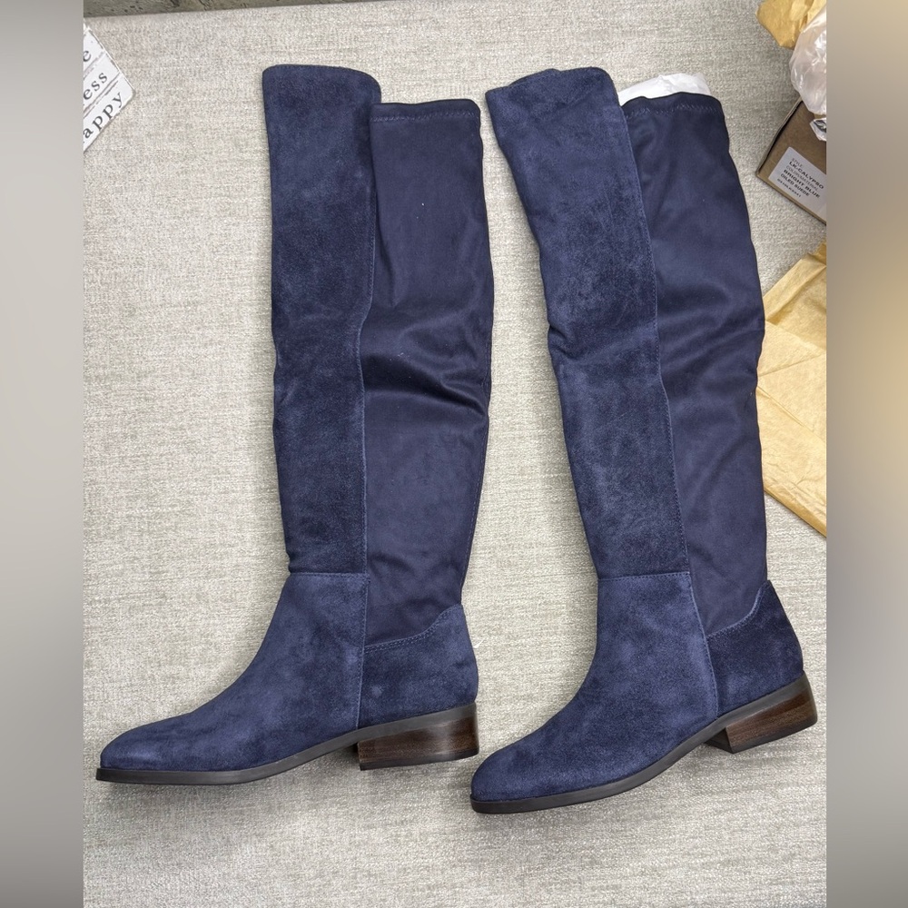Lucky Brand LK-Calypso Tall Boots Blue Suede Women’s Size 5.5